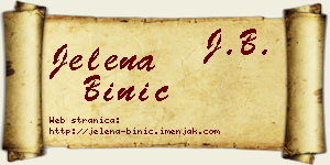 Jelena Binić vizit kartica
